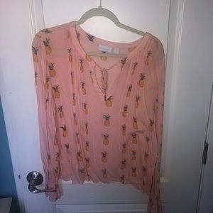 pineapple flowy shirt